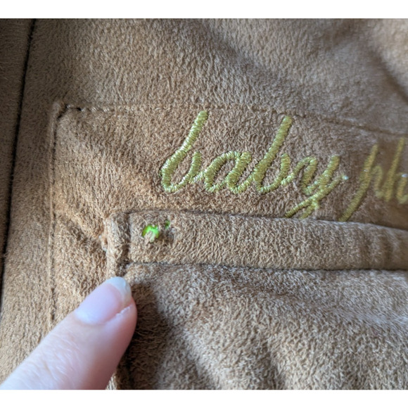 Baby Phat Girls Brown Tan Faux Fur Coat Size Small Y2K Penny Lane Embroidered - Picture 10 of 16